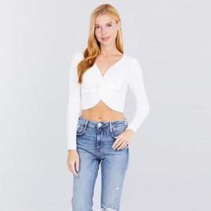 DOUBLE-TAKE TIE KNOT CROP SWEATER *NEW ARRIVAL*.SM